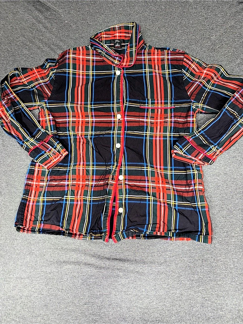 JCrew Plaid Button Down in Blue & Red Size Medium